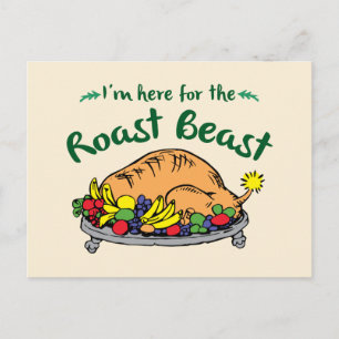 Der Grinch Ich bin hier für das Braten-Biest-Zit Postkarte