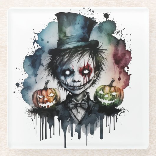 Der grinsende Gentleman Glasuntersetzer (Vorderseite)