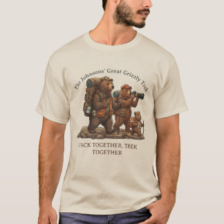 Der Grizzly-Trek - Personalisiertes Familienabente T-Shirt