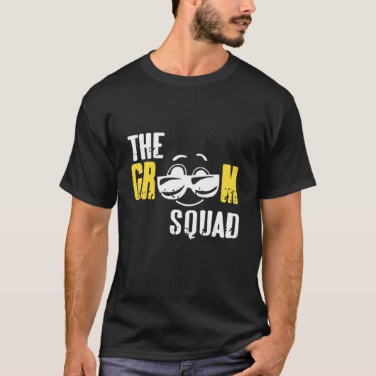 Der Groom Squad Retro Funny Bachelor Party T - Shi T-Shirt (Vorderseite)