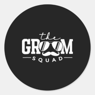 Der Groom Squad Sungles Wedding Bachelor Party Gro Runder Aufkleber