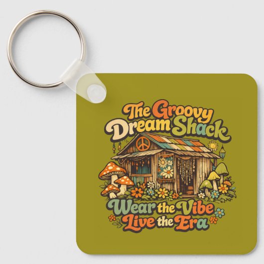 Der Groovy Dream Shack Square Schlüsselanhänger (Vorderseite)