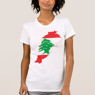 Der GROSSDRUCK Libanon-Flaggen-Karte T-Shirt