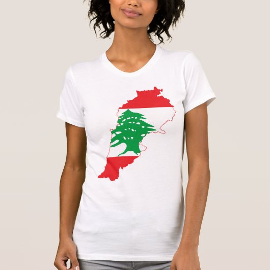 Der GROSSDRUCK Libanon-Flaggen-Karte T-Shirt (Vorderseite)