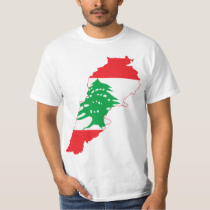 Der GROSSDRUCK Libanon-Flaggen-Karte T-Shirt