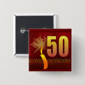 Der große 50 Geburtstags-Knopf Button (Vorne & Hinten)