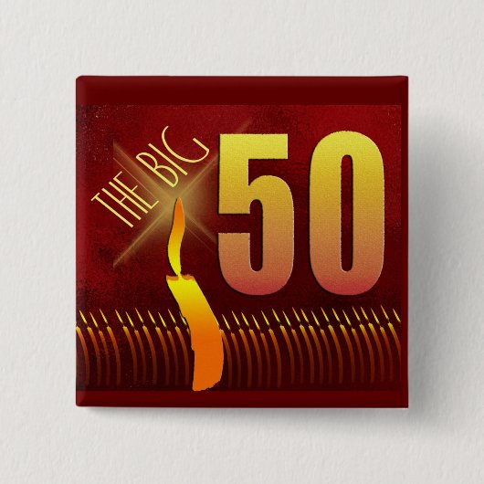 Der große 50 Geburtstags-Knopf Button (Vorderseite)