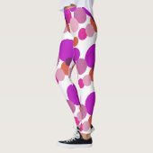 Der große 70er-Polka hat lila Punkte Leggings (Links)