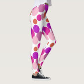 Der große 70er-Polka hat lila Punkte Leggings (Rechts)