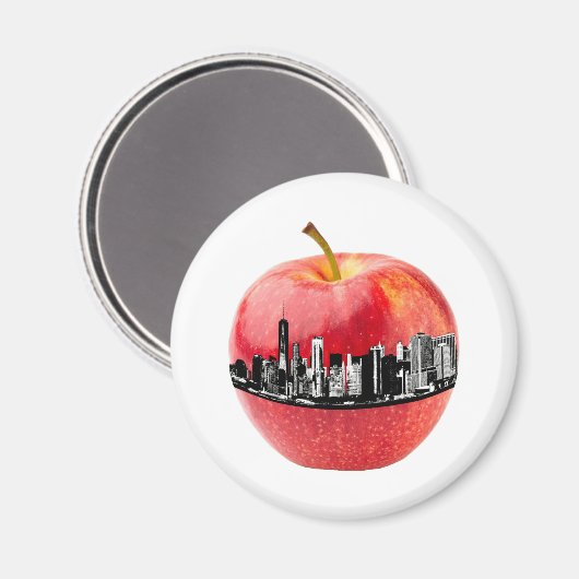 Der große Apfel Magnet (Vorderseite/Rückseite)