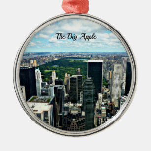Der Große Apfel, New York City Silbernes Ornament