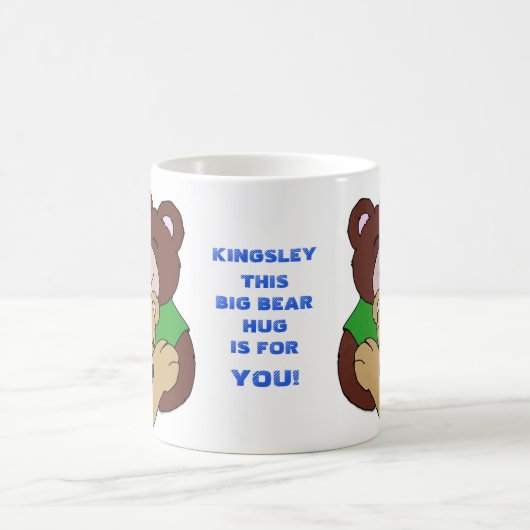 Der große Bär drückte benutzerdefinierten Text Kaffeetasse (Mittel)