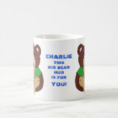 Der große Bär drückte benutzerdefinierten Text Kaffeetasse (Mittel)