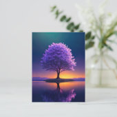Der große Baum Stehend am See Postkarte (Stehend Vorderseite)