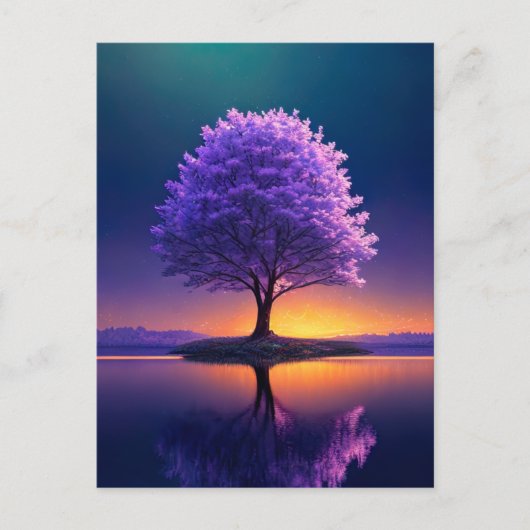 Der große Baum Stehend am See Postkarte (Vorderseite)