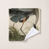 Der große Blaue Heron von Audubons Vögeln Amerikas Badhandtuch Set (Waschlappen)