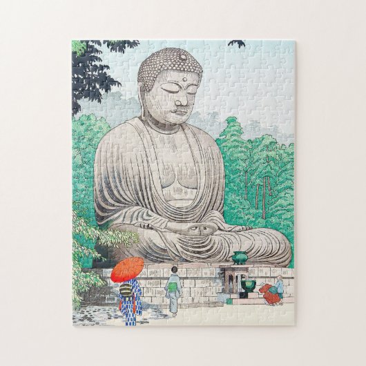 Der große Buddha in Kamakura Fujishima Takeji art Puzzle (Vertikal)