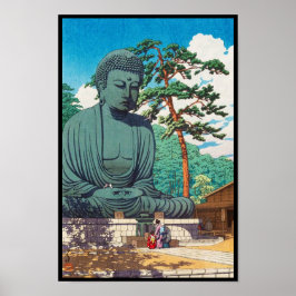 Der große Buddha in Kamakura Hasui Kawase hängt Poster