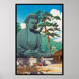 Der große Buddha in Kamakura Hasui Kawase hängt Poster
