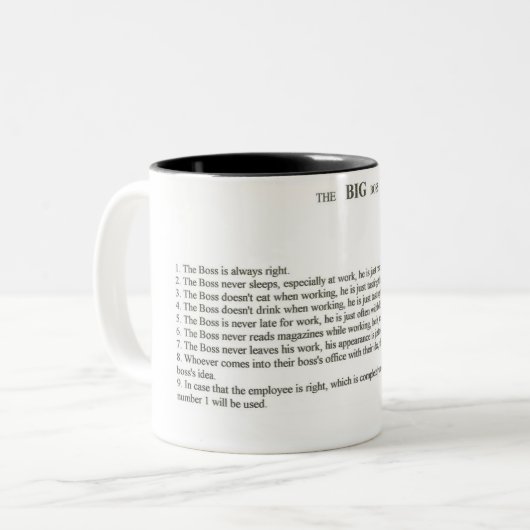 Der große Chef Zweifarbige Tasse (Vorderseite Links)