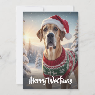 Der große Däne Hund Merry Woofmas Feiertagskarte