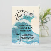 Der Große, der Geburtstag surft, Surf ist auf, Einladung (Stehend Vorderseite)