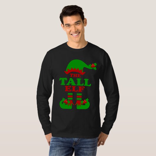 Der große Elf Funny Xmas Matching Elves Tall T-Shi T-Shirt (Vorne ganz)