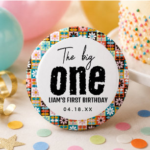 Der große erste Geburtstag Button
