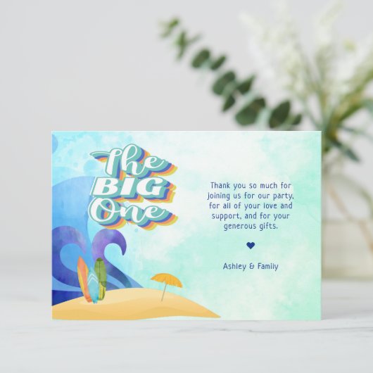 Der große erste Geburtstag Danke Karte (Stehend Vorderseite)