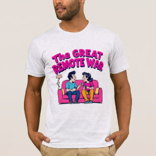 Der große Fernkampf Lustiges Pärchen Couch TV Fern T-Shirt