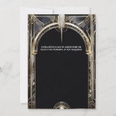 Der Große Gatsby Gold schwarze Flapper Mann in den Einladung (Rückseite)