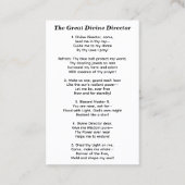 Der große göttliche Direktor Visitenkarte (Rückseite)