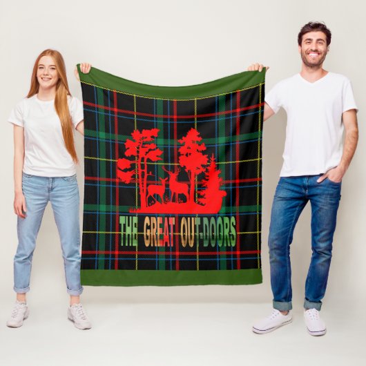 Der große grüne Tartan im Freien Kariert Fleecedecke (Beispiel)