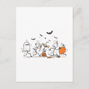 Der große Halloween-Süßigkeiten-Kampf – Spielzeug- Postkarte