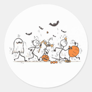 Der große Halloween-Süßigkeiten-Kampf – Spielzeug- Runder Aufkleber