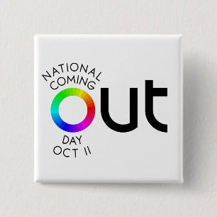 Der große HERAUS Quadrat-Weiß-Knopf Button