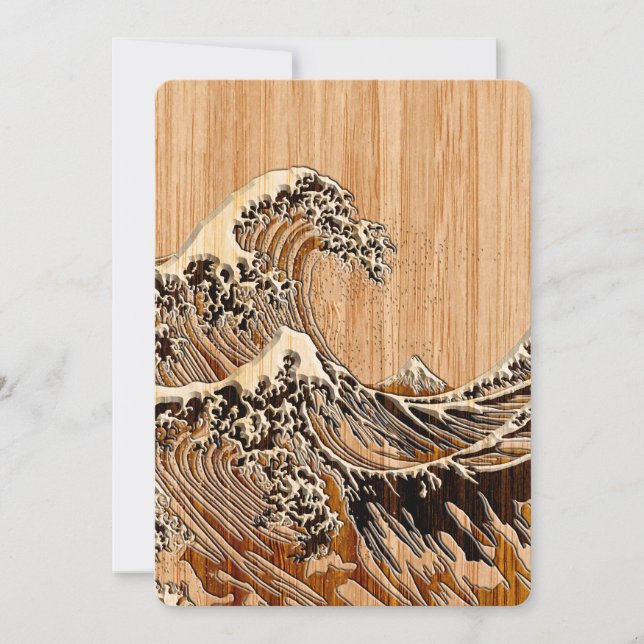 Der große Hokusai Wave Bamboo-Holzstil (Vorderseite)