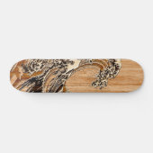Der große Hokusai Wave Bamboo Holzstil Akzent Skateboard (Horizontal)