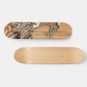 Der große Hokusai Wave Bamboo Holzstil Akzent Skateboard (Horizontal)