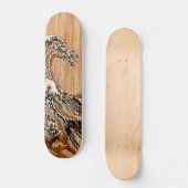 Der große Hokusai Wave Bamboo Holzstil Akzent Skateboard (Vorderseite)