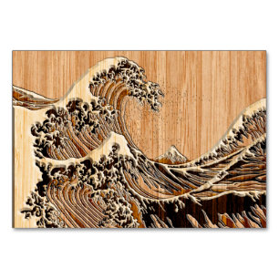 Der große Hokusai Wave Bamboo-Holzstil Tischnummer