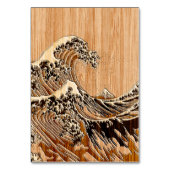 Der große Hokusai Wave Bamboo-Holzstil Tischnummer (Vorderseite)