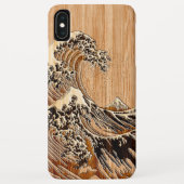 Der große Hokusai Wave Bamboo Wood Inlay Style Case-Mate iPhone Hülle (Rückseite)