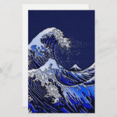 Der große Hokusai Wave Carbon Fibre Style Briefpapier (Vorne/Hinten)