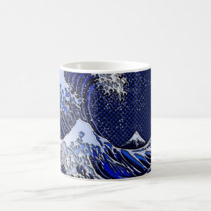 Der große Hokusai Wave Carbon Fibre Style Kaffeetasse