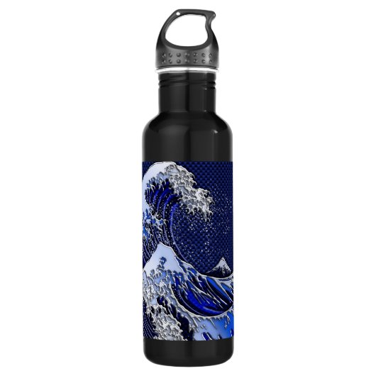 Der große Hokusai Wave Carbon Fibre Style Trinkflasche (Vorderseite)