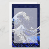 Der große Hokusai Wave Chrome Carbon sieht aus Briefpapier (Vorne/Hinten)