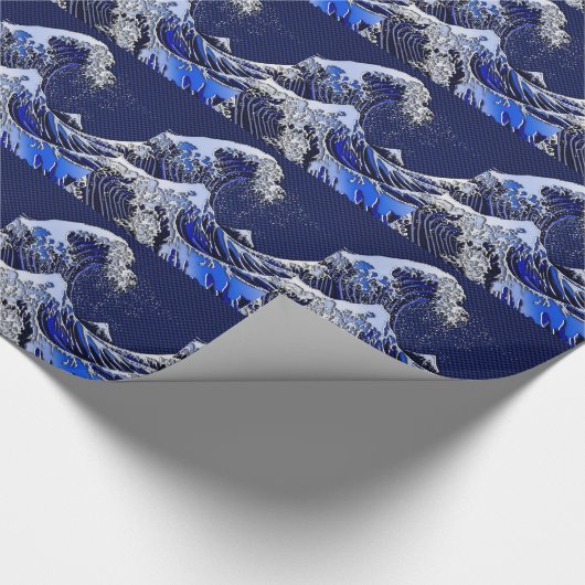 Der große Hokusai Wave Chrome Carbon sieht aus Geschenkpapier (Ecke)