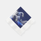 Der große Hokusai Wave Chrome Carbon sieht aus Serviette (Ecke)