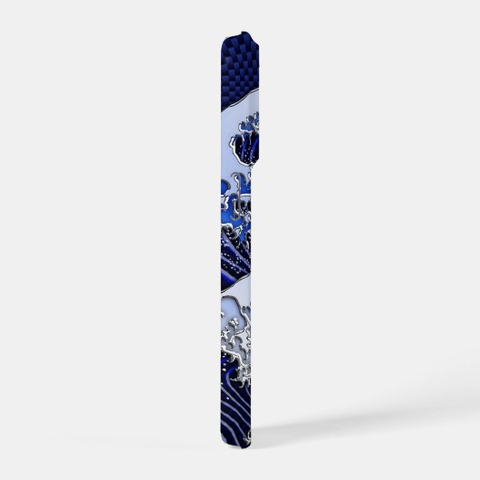 Der große Hokusai Wave Chrome Carbon Style iPhone Hülle (Rechte Seite)